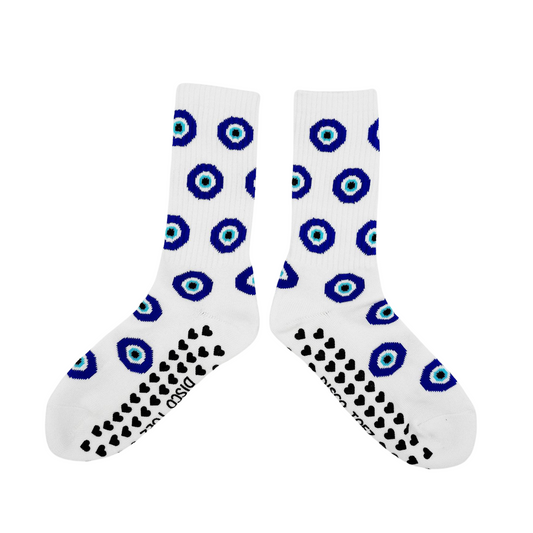 White with blue evil eye